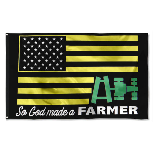 Fyon Farmer God Made A Farmer Flag Indoor and outdoor banner