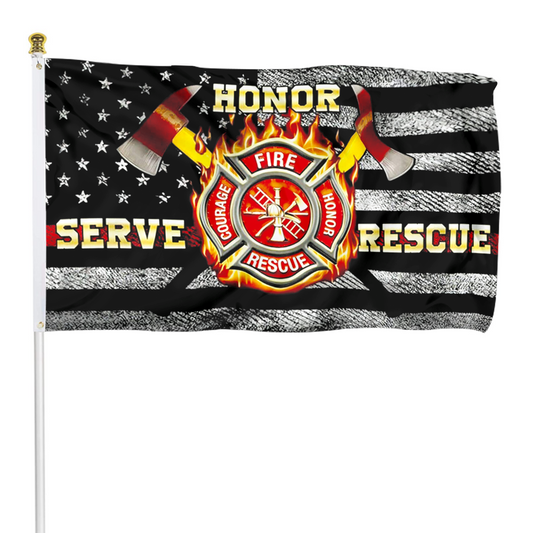 Fyon Fire Department Firefighter Flag Banner