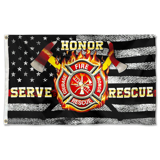 Fyon Fire Department Firefighter Flag Banner