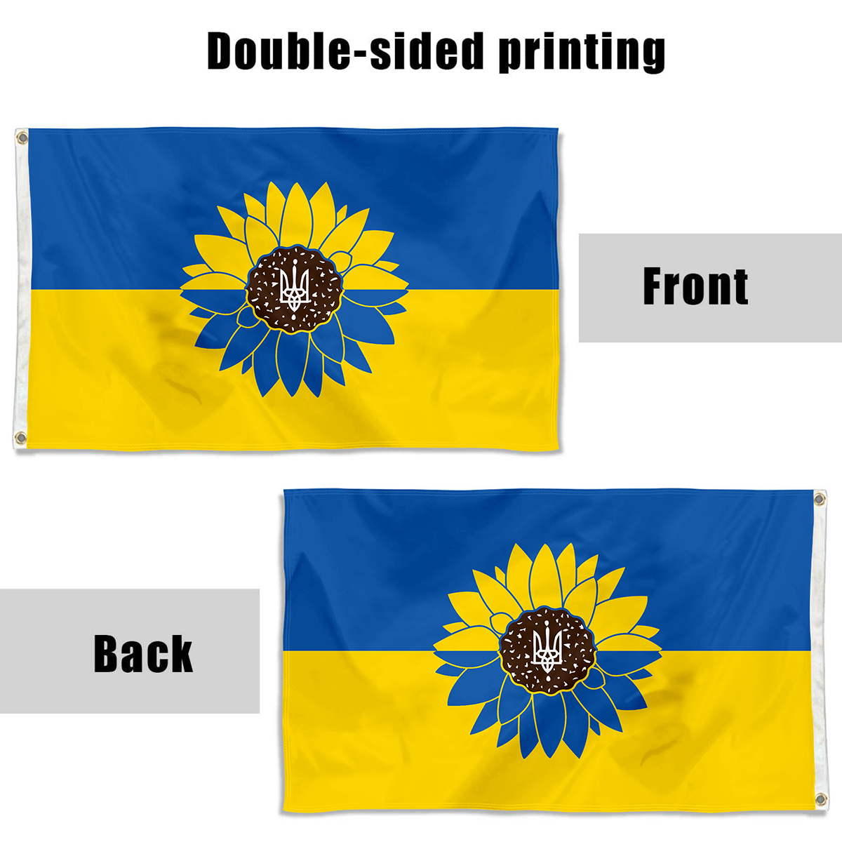 Fyon Flower of Ukraine Flag White Indoor and outdoor banner 40108