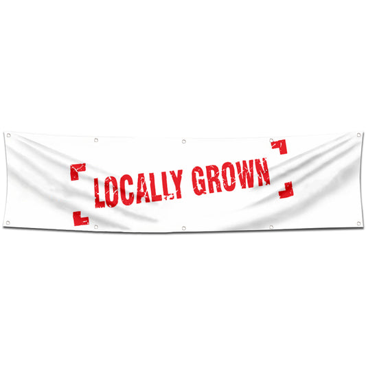 Fyon Food Garage Work Shop Decor Banner Works for Locally Grown Flag 2x8 Feet