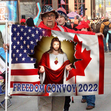 Fyon Freedom Not Fear Truckers For Convoy 2022 Mandate Freedom Jesus Canadian Flag 41044 Indoor and outdoor banner