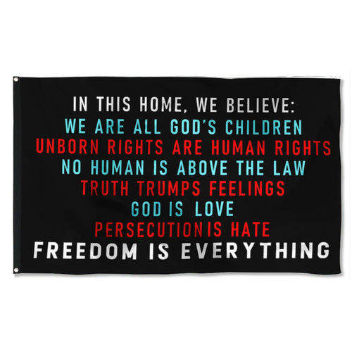 Fyon Freedom is Everything Family Love USA Flag Indoor and Outdoor Banner