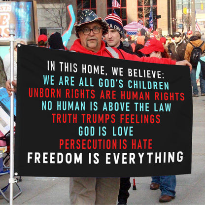 Fyon Freedom is Everything Family Love USA Flag Indoor and Outdoor Banner