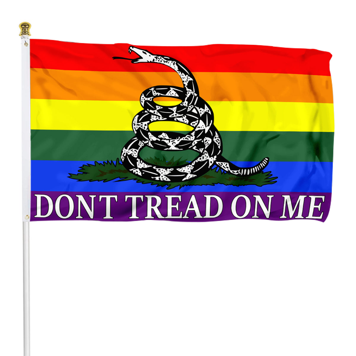 Fyon Rainbow Gadsden Flag Indoor and outdoor banner