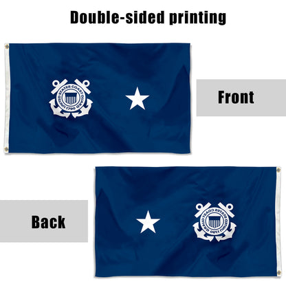 Fyon Uniformed Services Flag a Coast Guard Rear Admiral (Lower Half)  Indoor and outdoor banner