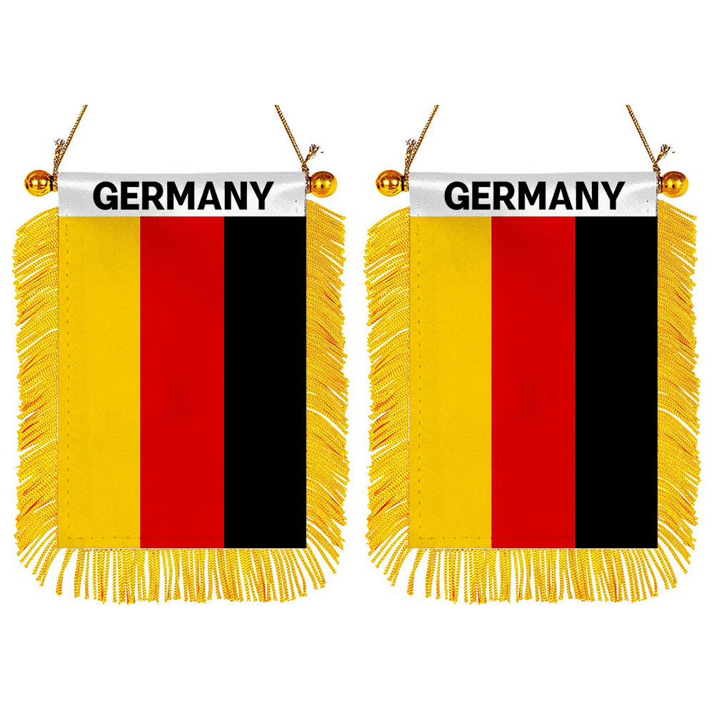 Germany Mini Car Rearview Mirror Flag Banner - 2PC