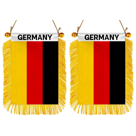 Germany Mini Car Rearview Mirror Flag Banner - 2PC
