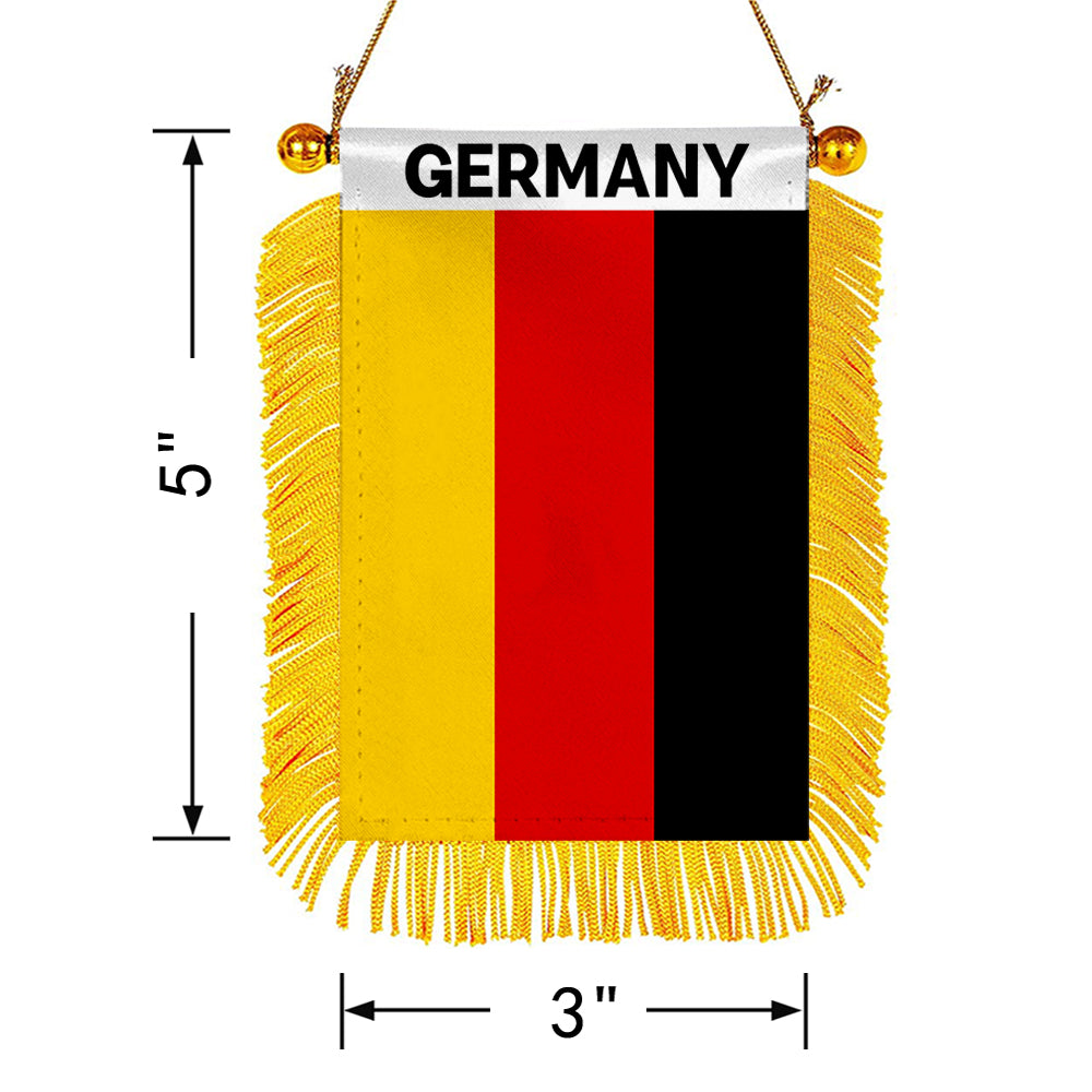Germany Mini Car Rearview Mirror Flag Banner - 2PC