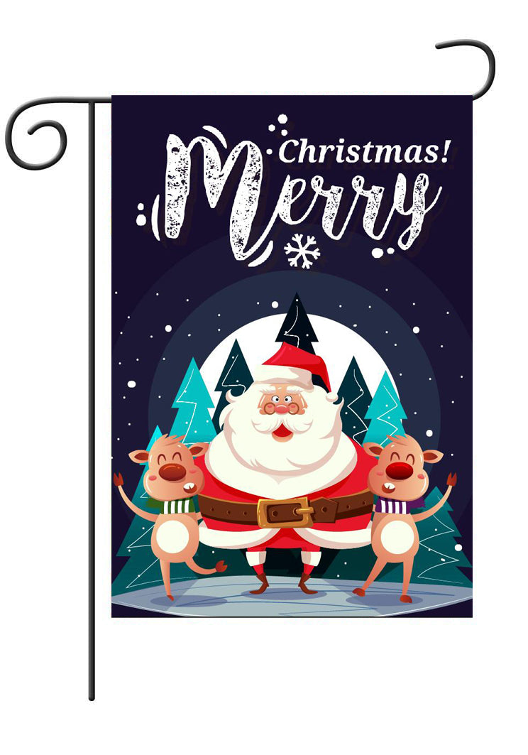 Fyon Merry Christmas Santa Claus Decorative Double Sided Vertical House Garden Flag 12.5x18inch--GF102202