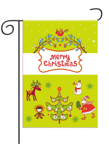 Fyon Merry Christmas Santa Claus Decorative Double Sided Vertical House Garden Flag 12.5x18inch--GF102206