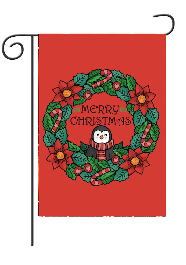 Fyon Merry Christmas Santa Claus Decorative Double Sided Vertical House Garden Flag 12.5x18inch--GF102213