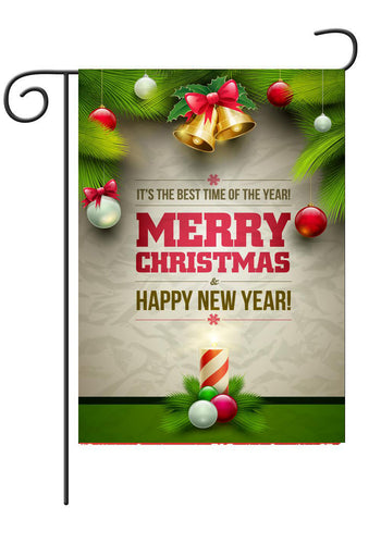 Fyon Merry Christmas Santa Claus Decorative Double Sided Vertical House Garden Flag 12.5x18inch--GF102214