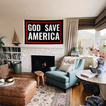 Fyon GOD SAVE America Flag Black Indoor and outdoor banner