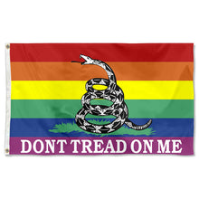 Fyon Gadsden Don't Tread On Me Gay Pride With Rainbow LGBT Flag Indoor and Outdoor Banner