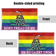 Fyon Gadsden Don't Tread On Me Gay Pride With Rainbow LGBT Flag Indoor and Outdoor Banner