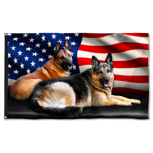 Fyon German Shepherd Dogs American Custom Flag  41418 Indoor and outdoor banner