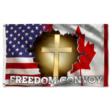 Fyon God Freedom Convoy 2022 Jesus Support Canadian Trucker Mandate Freedom American Canadian Flag 41045 Indoor and outdoor banner