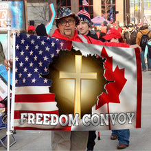 Fyon God Freedom Convoy 2022 Jesus Support Canadian Trucker Mandate Freedom American Canadian Flag 41045 Indoor and outdoor banner