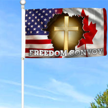 Fyon God Freedom Convoy 2022 Jesus Support Canadian Trucker Mandate Freedom American Canadian Flag 41045 Indoor and outdoor banner