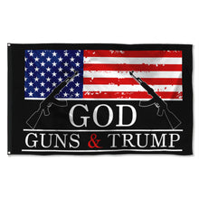 Fyon God Guns & Trump Flag Black  Indoor and Outdoor Banner