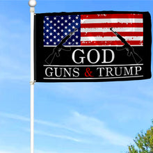 Fyon God Guns & Trump Flag Black  Indoor and Outdoor Banner