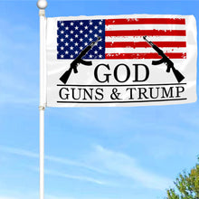 Fyon God Guns & Trump Flag White Indoor and Outdoor Banner