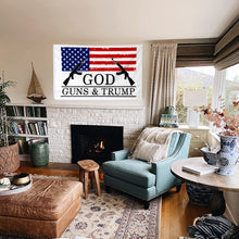 Fyon God Guns & Trump Flag White Indoor and Outdoor Banner