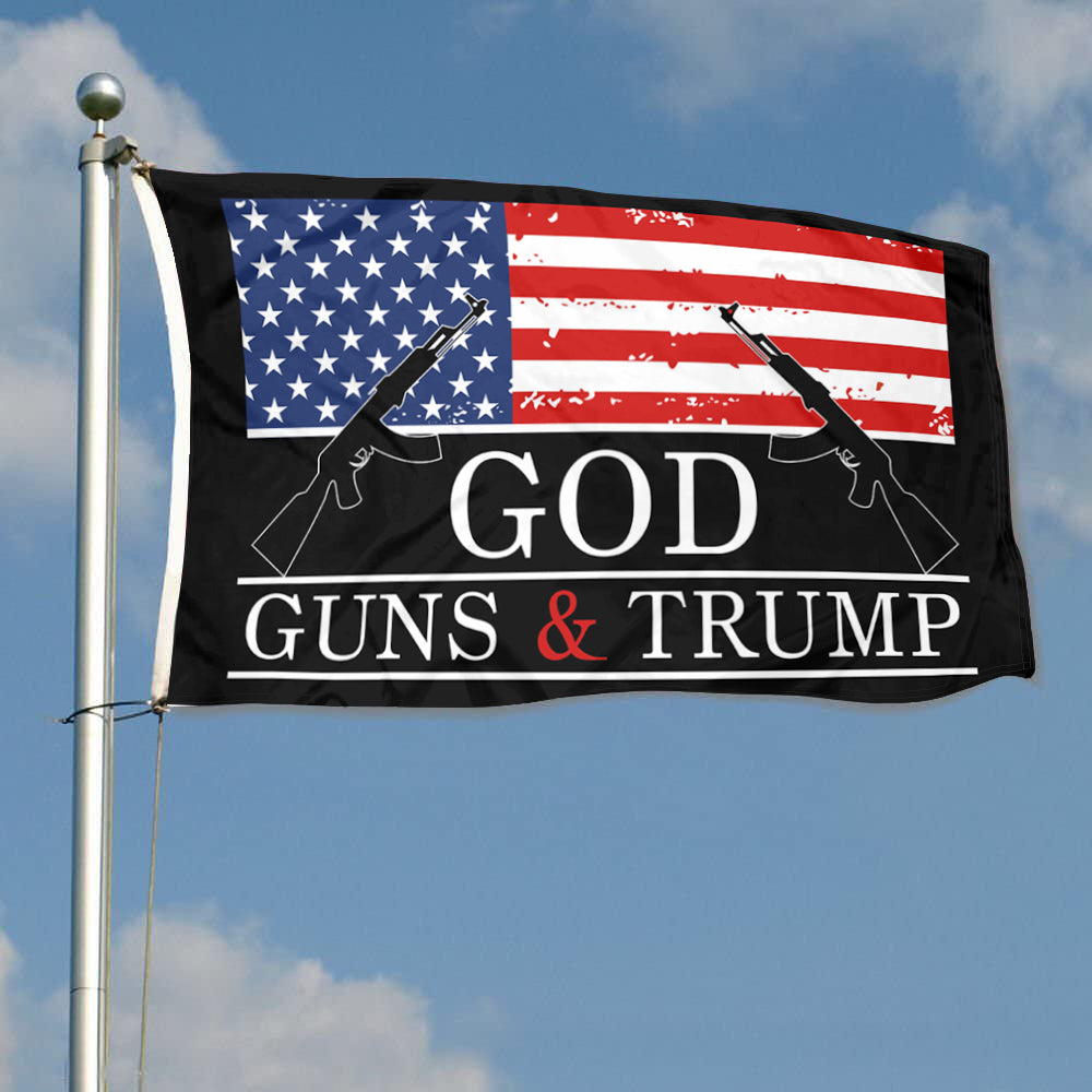 Fyon God & Guns USA Make America Great Flag Banner
