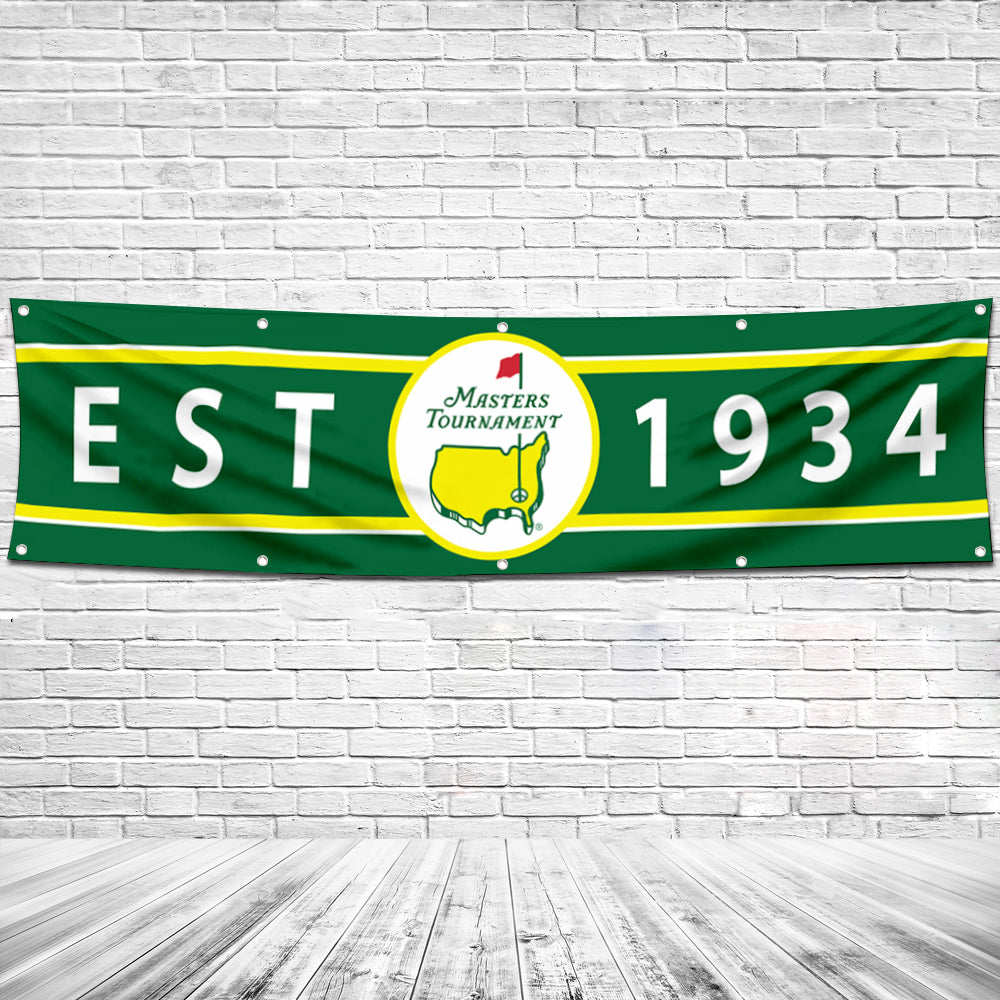 Fyon Golf sports Garage Shop Decor Banner Work for Golf Tournament  EST. 1934 Flag 2x8 Feet