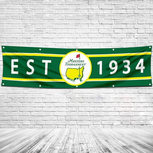 Fyon Golf sports Garage Shop Decor Banner Work for Golf Tournament  EST. 1934 Flag 2x8 Feet