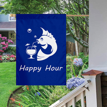 Fyon Happy Hour Fish House and Garden Flag Banner