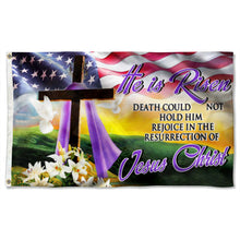 Fyon He Is Risen. Easter Day. Christian Cross American Flag 41007  Indoor and outdoor banner