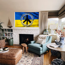 Fyon Hippie. Imagine All The People Living Life In Peace Ukraine Flag 41576  Indoor and Outdoor Banner