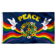 Fyon Hippie Flag Dove Peace Hippie Flower Flag  41566  Indoor and Outdoor Banner