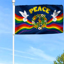 Fyon Hippie Flag Dove Peace Hippie Flower Flag  41566  Indoor and Outdoor Banner