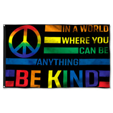 Fyon Hippie In A World Where You Can Be Anything Be Kind Flower Flag 41569   Indoor and Outdoor Banner