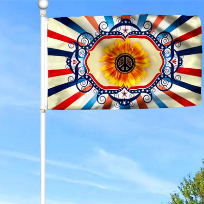 Fyon Hippie Sunflower Flag 41574   Indoor and Outdoor Banner