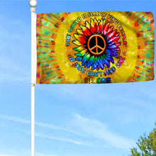 Fyon Hippie The World Is Full Of Kind People, Be One Flower Flag 41570   Indoor and Outdoor Banner