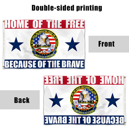 Fyon Home of The Free Because of The Brave American Warriors Flag   Indoor and outdoor banner