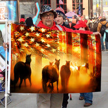 Fyon Horse Wild Horses American Sunset flag 41758 Indoor and outdoor banner