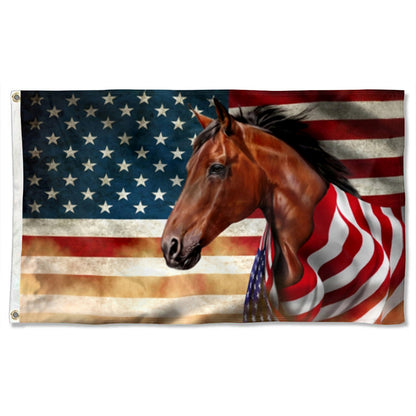 Fyon Horse Wrapped In Glory. American Patriotic Horse Flag  41764  Indoor and outdoor banner