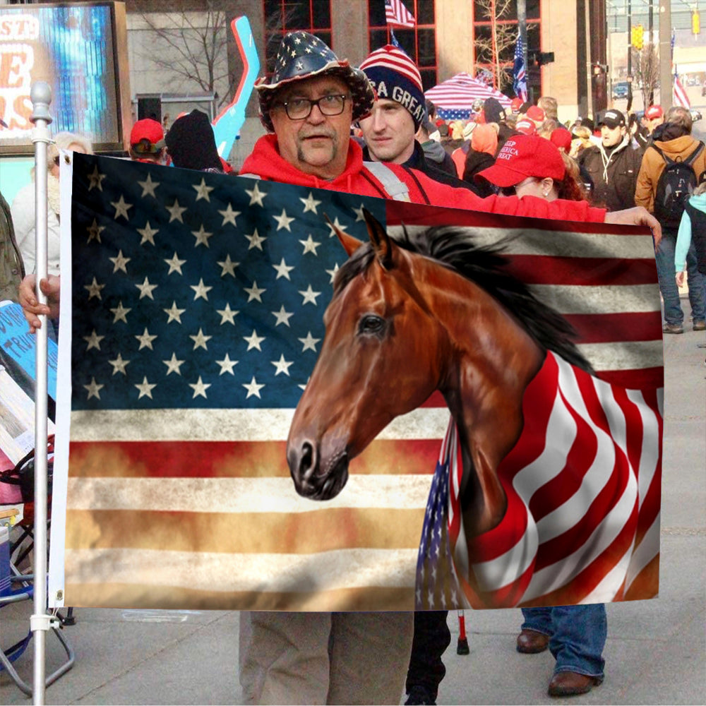 Fyon Horse Wrapped In Glory. American Patriotic Horse Flag  41764  Indoor and outdoor banner