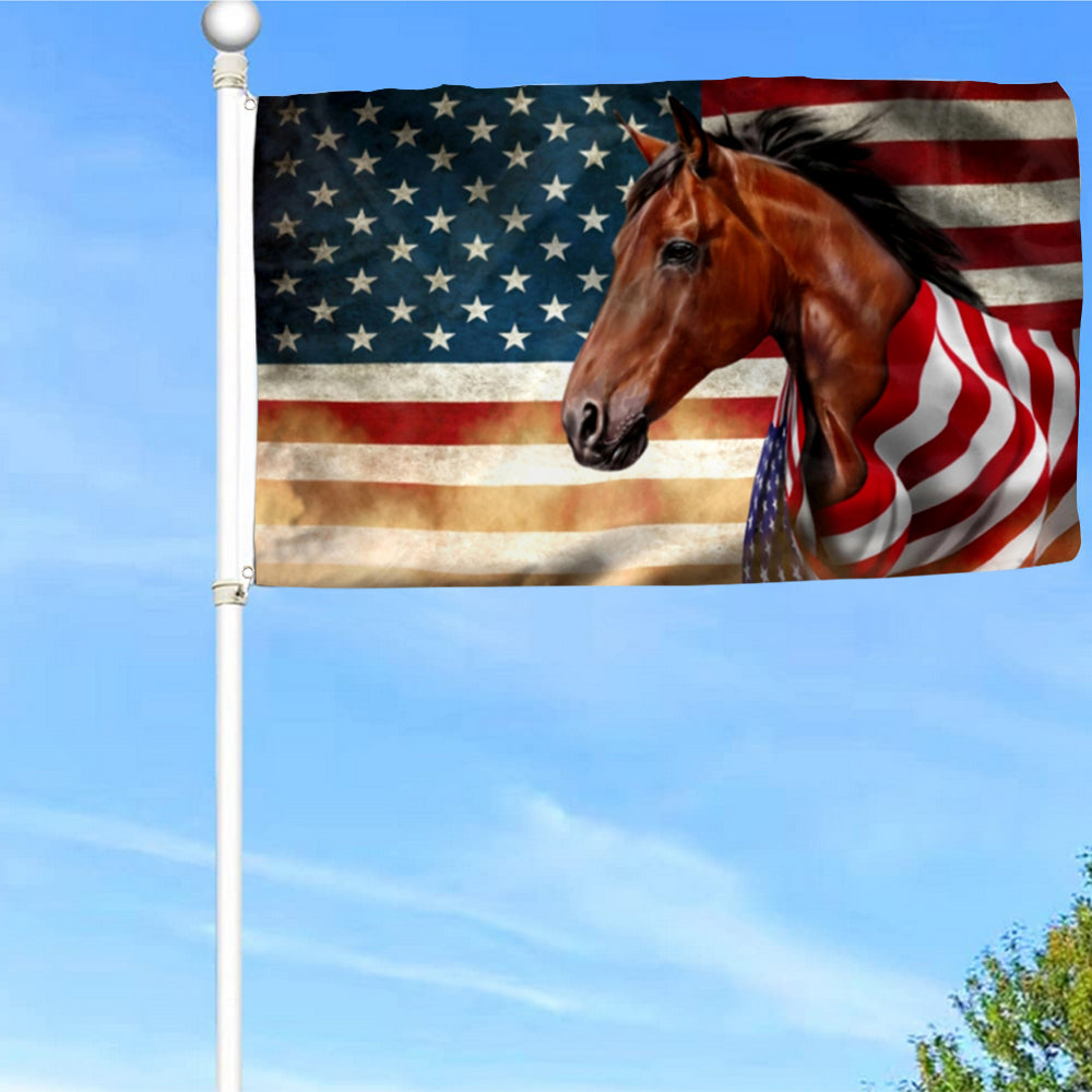 Fyon Horse Wrapped In Glory. American Patriotic Horse Flag  41764  Indoor and outdoor banner