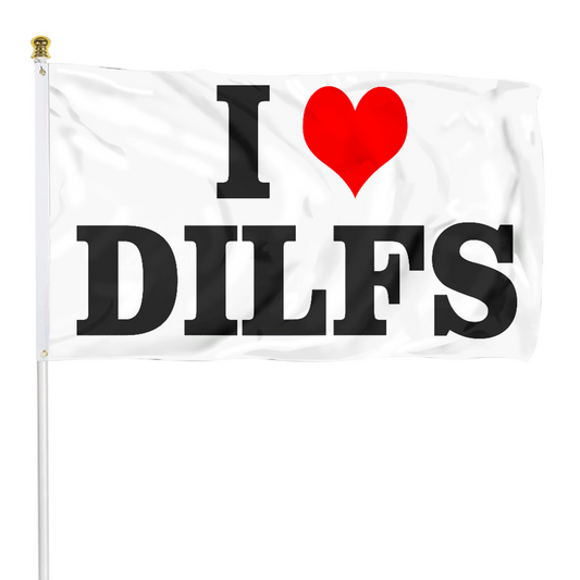 Fyon I Heart Dilfs Flag Indoor and outdoor banner White