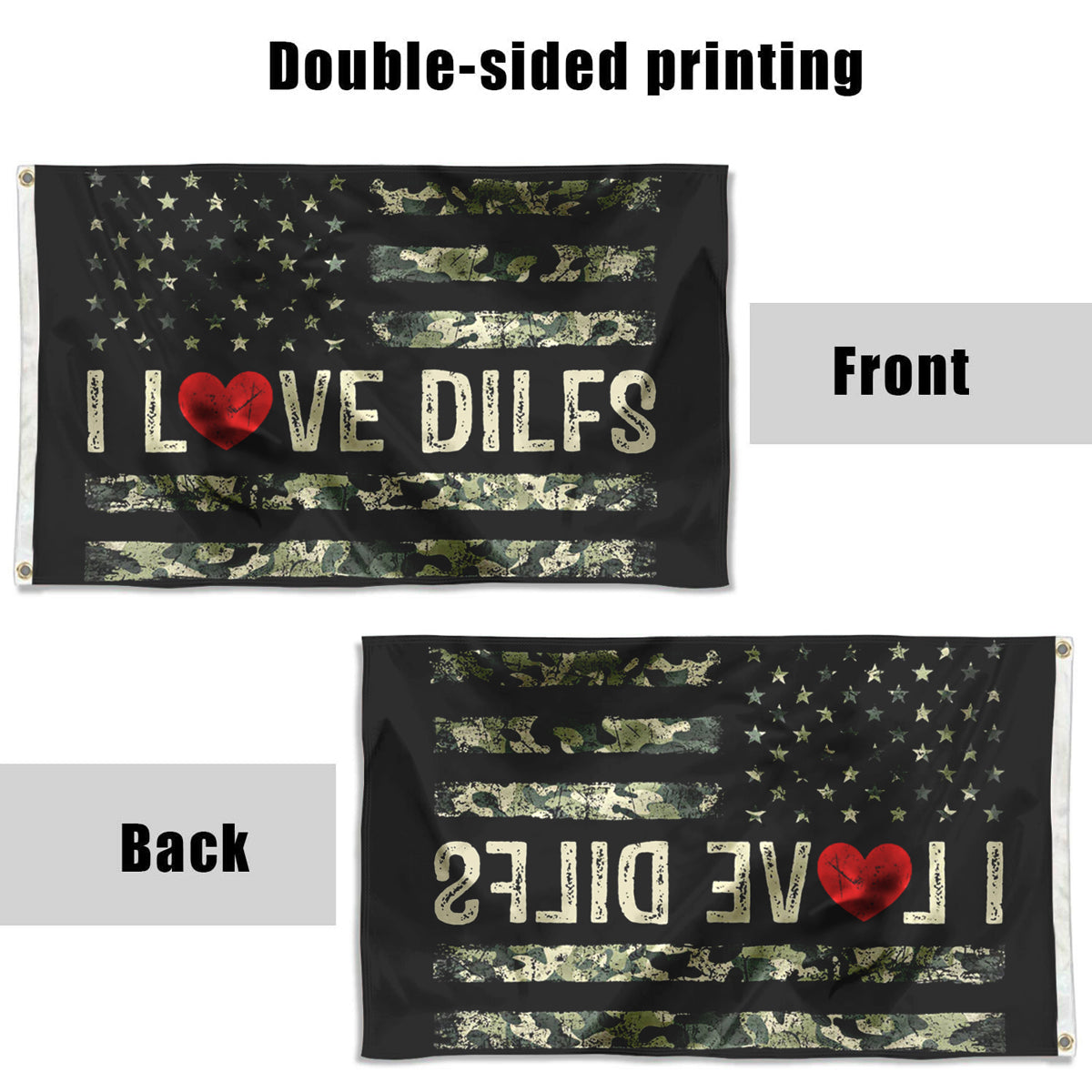 Fyon I Love DILFS Flag I heart DILFs Fisherman American Indoor and outdoor banner