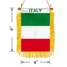 Italy Mini Car Rearview Mirror Flag Banner - 2PC