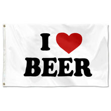 Fyon I love Beer Flag Banner White  Indoor and Outdoor Banner