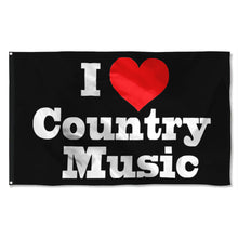 Fyon I love Country Music Flag Black Indoor and outdoor banner