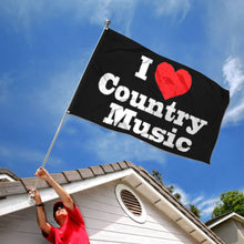 Fyon I love Country Music Flag Black Indoor and outdoor banner